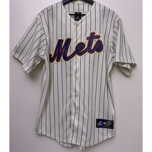 NWOT Vintage MAJESTIC New York Mets MLB Baseball Pinstriped Jersey 90s Blank M